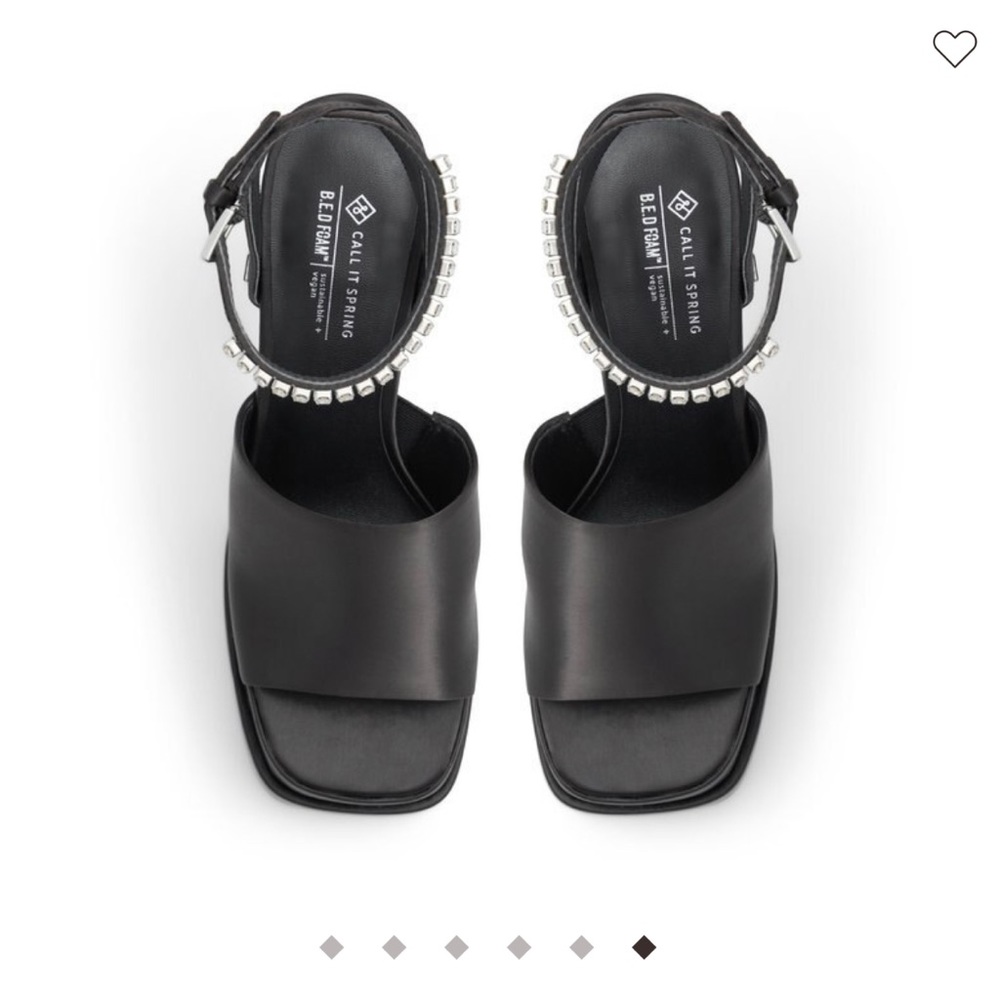 Call It Spring Black Block Heel Sandals - Picture 5 of 6